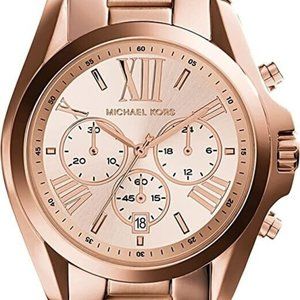 Michael Kors Mini Bradshaw Stainless Steel 36mm Chronograph Watch MK5503 Rose